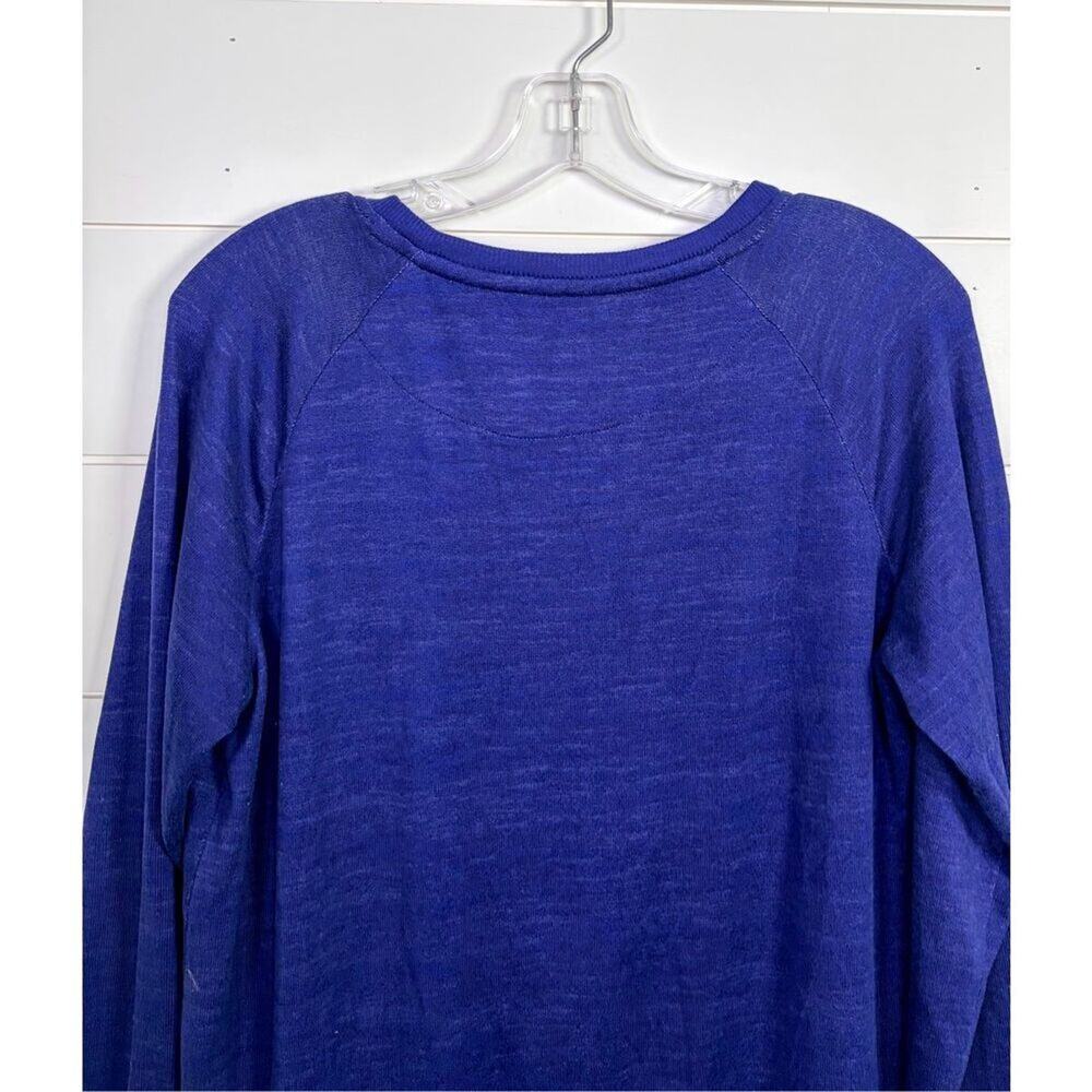 Muk Luks Women's Long Sleeve Crew Neck T-Shirt Heathered Deep Indigo Blue Medium - Picture 9 of 10